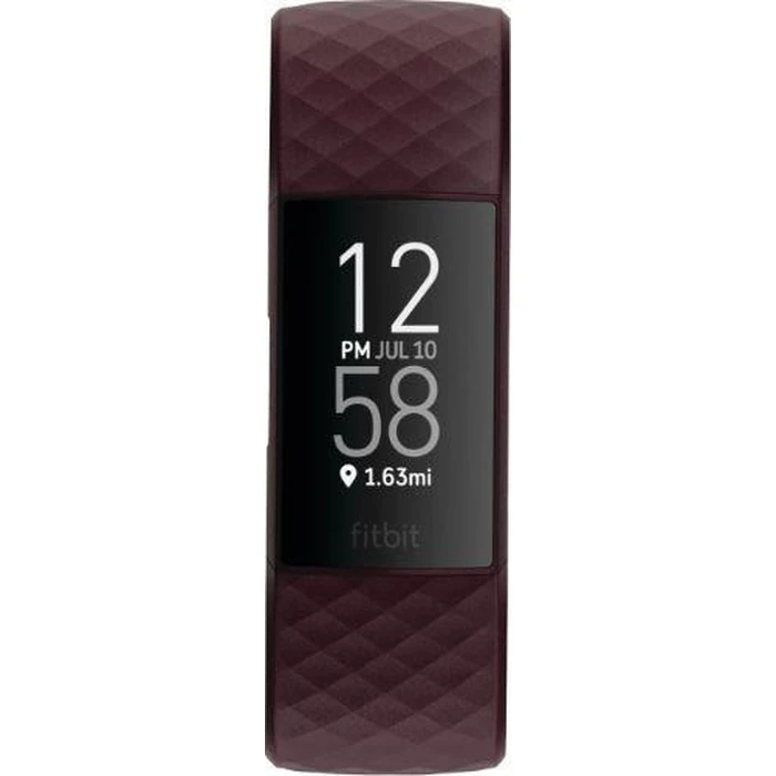 Fitbit Charge 4 Advanced Fitness Tracker - 35mm - Black Plastic Case with Rosewood Elastomer Classic Band - Small Size by Fitbit - Refurbished - Excellent condition - US$100.49