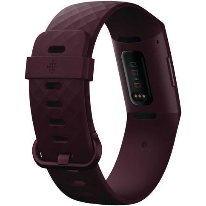 Fitbit Charge 4 Advanced Fitness Tracker - 35mm - Black Plastic Case with Rosewood Elastomer Classic Band - Small Size by Fitbit - Image 4