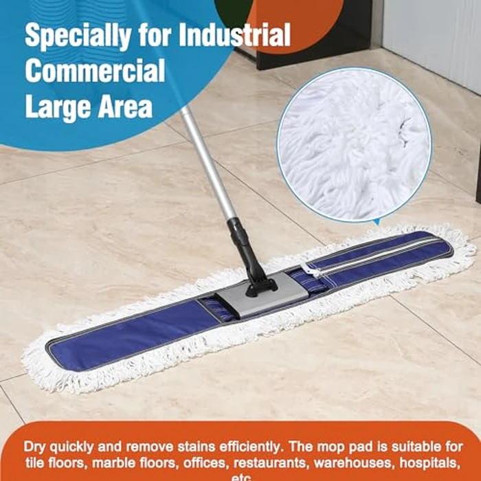 36" Microfiber Mop Pads 2 Pieces Just Fit CLEANHOME Industrial Dust Mop: B08R3F1ZZM,Blue by CLEANHOME - Image 5