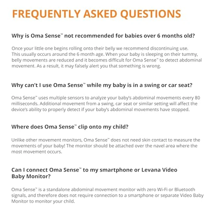 Levana Oma Sense Baby Abdominal Movement Monitor - Sleep Monitor with Wakeup Technology - Rousing Vibrations, Audio & Lights Stimulates & Alerts Parents - Safety-Baby Essentials for Newborn by Levana - Image 7