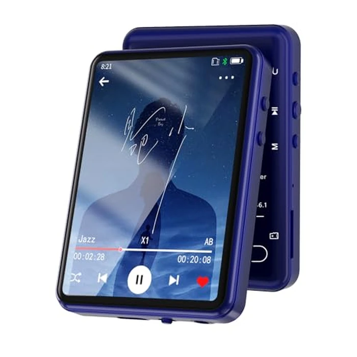 Tengsen MP3 Player with Bluetooth 5.3 - Portable Music Player with Speaker,FM Radio,E-Book,Shuffle/Repeat Play,Full Touch Screen MP3 Player for Meetings,Lectures,Fitness,SD Card Slot,64GB Blue by Tengsen - Image 1