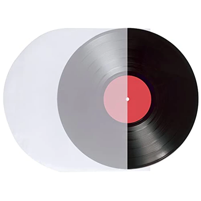 100PCS Vinyl Record Sleeves Inner, 12 Inch Semi-Transparent Inner Plastic Record Cover Sleeves with 0.08mm Thick Anti-Static Material by J/B - Image 2