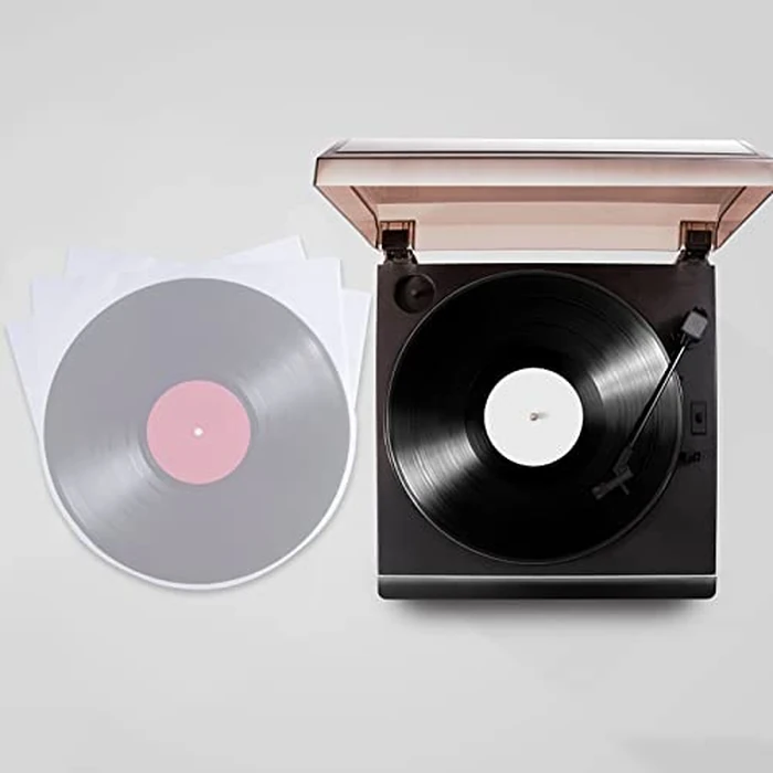 100PCS Vinyl Record Sleeves Inner, 12 Inch Semi-Transparent Inner Plastic Record Cover Sleeves with 0.08mm Thick Anti-Static Material by J/B - Image 7