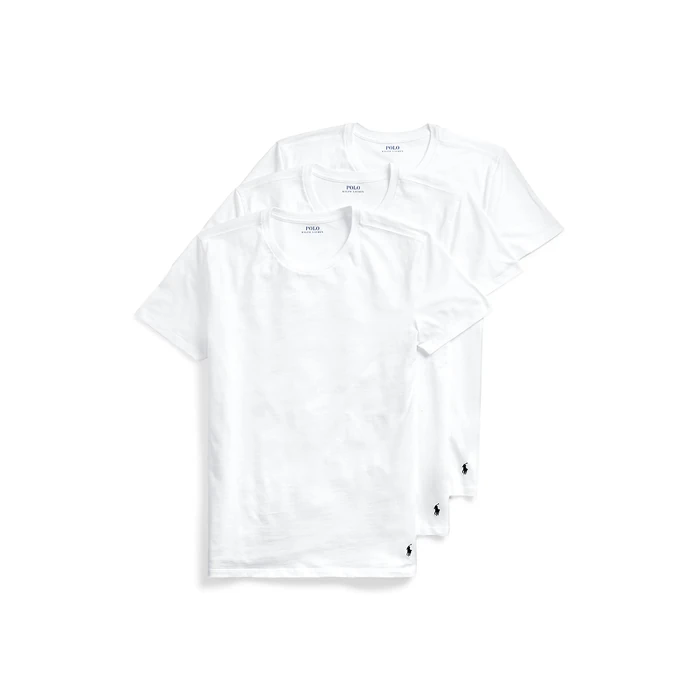 Polo Ralph Lauren Underwear Men's Classic Fit Cotton Crew Tee 3 Pack, White, L by POLO RALPH LAUREN - Image 1