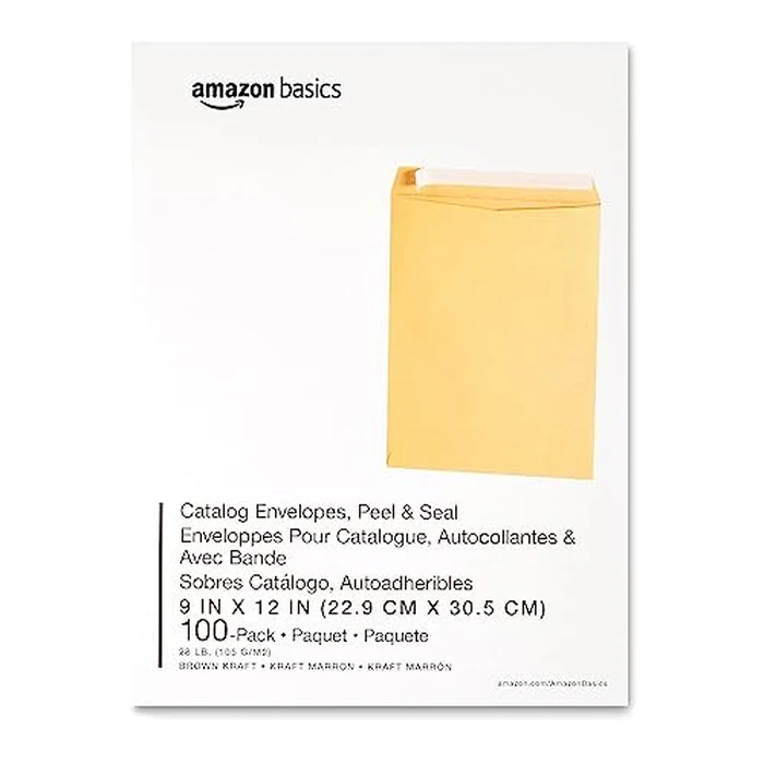 Amazon Basics Catalog Mailing Envelopes, Peel & Seal, 9x12 Inch, Brown Kraft, 100-Pack - AMZP13 by Amazon Basics - Image 4