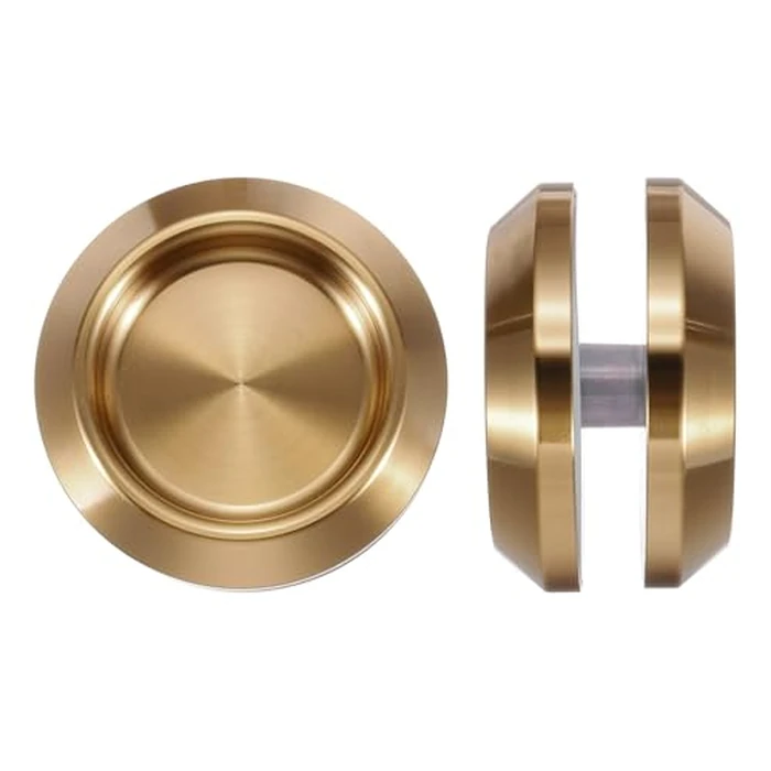 PATIKIL Round Sliding Glass Door Handle, 2 Pack 304 Stainless Steel Back-to-Back Bathroom Door Handles Pull Knob 2.3" OD with Screw for Shower Balcony Office Sliding Doors, Rose Gold by PATIKIL - Used - Acceptable condition - CA$12.59