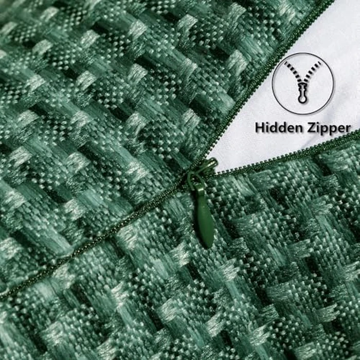 Kevin Textile Outdoor Waterproof Throw Pillow Covers Pack of 2 Farmhouse Decorative Cushion Covers for Garden Patio Tent Balcony Bench Couch Sofa 20x20 Inch, Dark Green by K KEVIN TEXTILE - Image 4