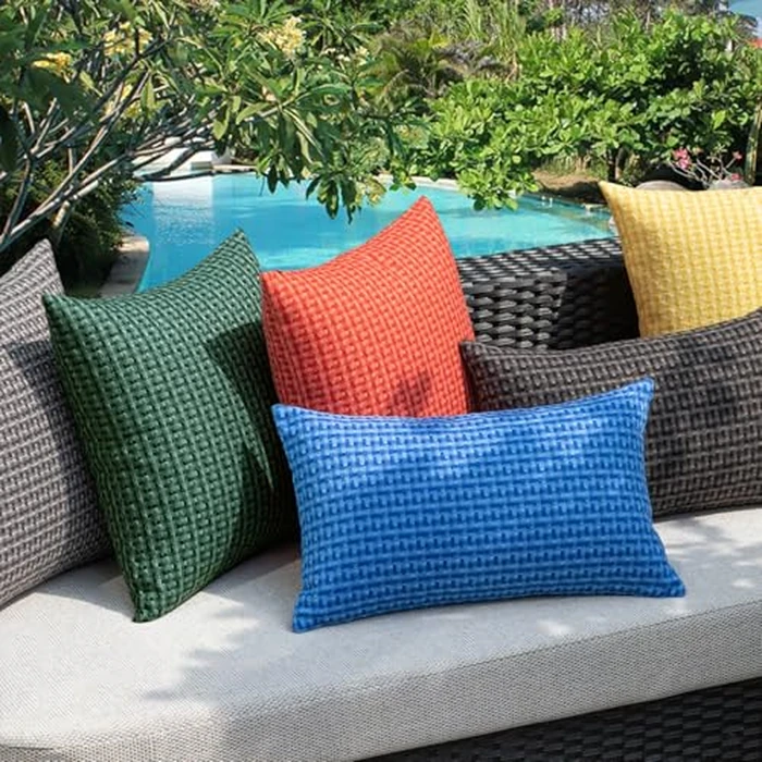 Kevin Textile Outdoor Waterproof Throw Pillow Covers Pack of 2 Farmhouse Decorative Cushion Covers for Garden Patio Tent Balcony Bench Couch Sofa 20x20 Inch, Dark Green by K KEVIN TEXTILE - Image 7
