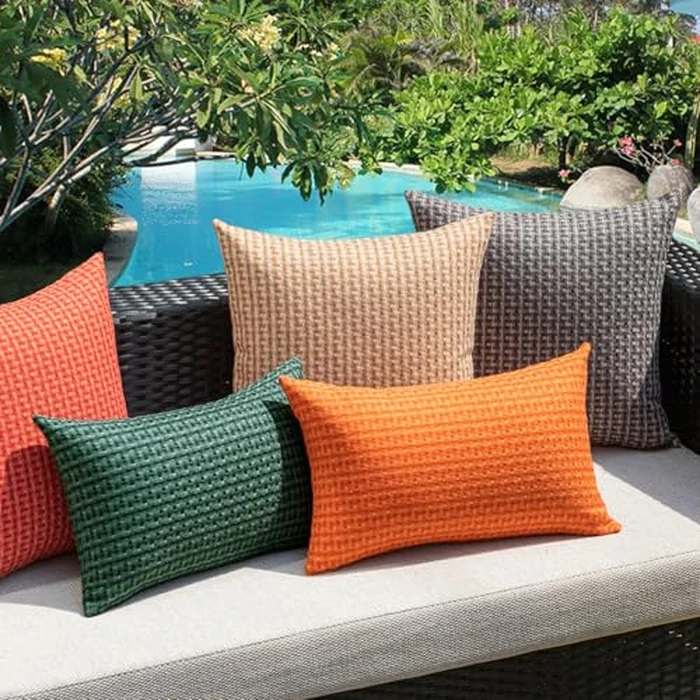 Kevin Textile Outdoor Waterproof Throw Pillow Covers Pack of 2 Farmhouse Decorative Cushion Covers for Garden Patio Tent Balcony Bench Couch Sofa 20x20 Inch, Dark Green by K KEVIN TEXTILE - Image 9