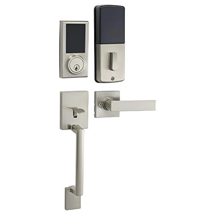 Amazon Basics Grade 3 Electronic Touchscreen Deadbolt Door Keypad Lock with Handleset, Satin Nickel Finish, 133mm H Uppper x 294.5mmL Lower by Amazon Basics - Image 2