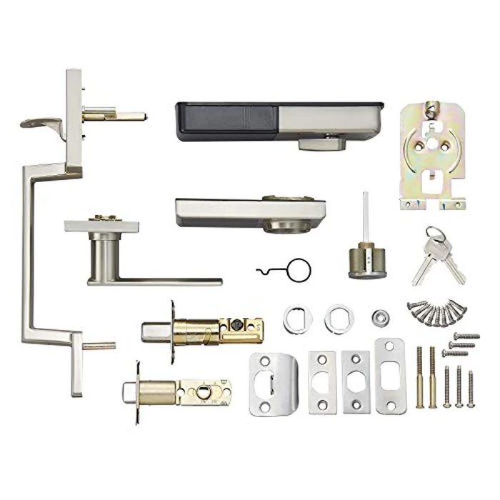 Amazon Basics Grade 3 Electronic Touchscreen Deadbolt Door Keypad Lock with Handleset, Satin Nickel Finish, 133mm H Uppper x 294.5mmL Lower by Amazon Basics - Image 3