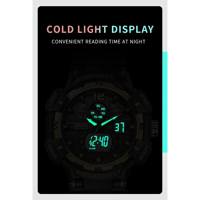 KXAITO Men's Watches Sports Outdoor Waterproof Military Watch Date Multi Function Tactics LED Face Alarm Stopwatch for Men 3169 (Green) by KXAITO - Image 4