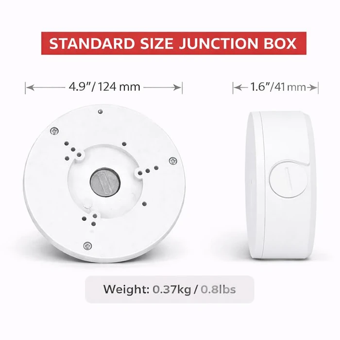4 Pack PFA130-E Security Camera Junction Box (ABS) for Indoor & Outdoor Surveillance Camera - Security Camera Mount Bracket Waterproof Universal Camera Mount for Dome, Turret & Bullet Cameras (White) by Best Mounts - Image 5