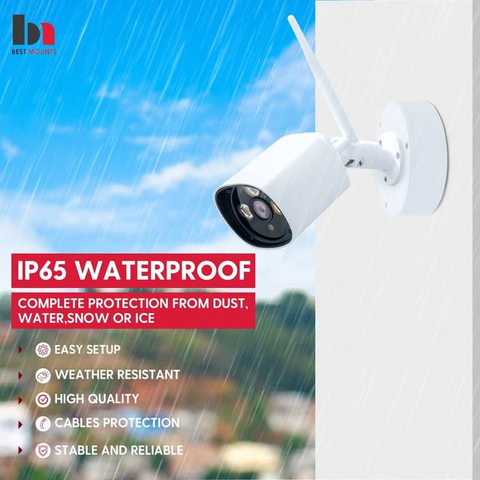 4 Pack PFA130-E Security Camera Junction Box (ABS) for Indoor & Outdoor Surveillance Camera - Security Camera Mount Bracket Waterproof Universal Camera Mount for Dome, Turret & Bullet Cameras (White) by Best Mounts - Image 6