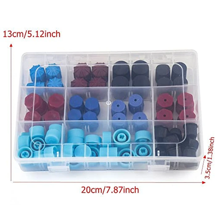 77PCs Car Auto R134a AC A/C System Valve Core Dust Caps Set Air Seal Air Conditioning Valve Replacement Caps by HomeSoGood - Image 2