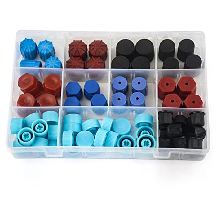 77PCs Car Auto R134a AC A/C System Valve Core Dust Caps Set Air Seal Air Conditioning Valve Replacement Caps by HomeSoGood - Image 6
