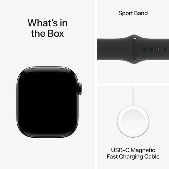 Apple Watch Series 10 [GPS 42mm case] Smartwatch with Jet Black Aluminum Case with Black Sport Band - S/M. Fitness Tracker, ECG App, Always-On Retina Display, Water Resistant by Apple - Image 7