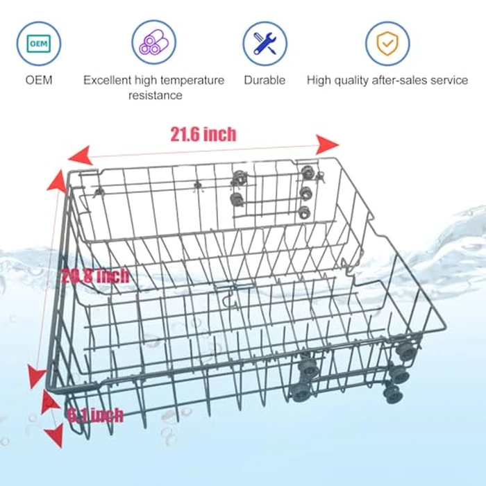 2026 Upgraded DD82-01385B A/S Middle Rack Assembly Replacement for Samsung Dishwasher DW80R2031US, DW80R2031UG, DW80N3030US, DW80N3030UB, DW80N3030UW, DW80M2020US Series-OEM 21.6”x20.8” by D.I.Accessa - Image 2