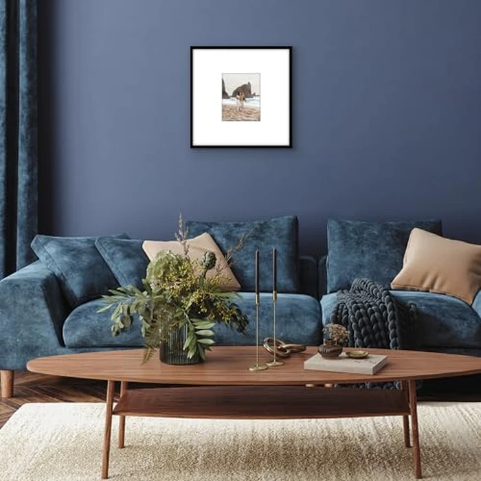 Americanflat 20x20 Picture Frame with Polished Plexiglass - Use as 8x10 Frame with Mat or Display 20x20 Photo Without Mat - Streamline Collection - Thin Border Square Frames for Wall Display - Black by Americanflat - Image 4