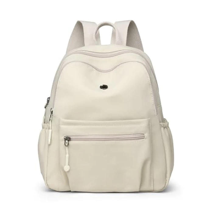 Tanweibago Mini Nylon Women Backpacks,11L Small Ladies backpacks Casual Lightweight Women Shopping Travel Daypack (Z-Cream White) by Tanweibago - Image 1