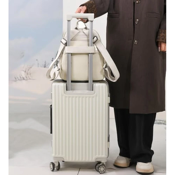 Tanweibago Mini Nylon Women Backpacks,11L Small Ladies backpacks Casual Lightweight Women Shopping Travel Daypack (Z-Cream White) by Tanweibago - Image 5