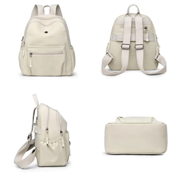 Tanweibago Mini Nylon Women Backpacks,11L Small Ladies backpacks Casual Lightweight Women Shopping Travel Daypack (Z-Cream White) by Tanweibago - Image 7