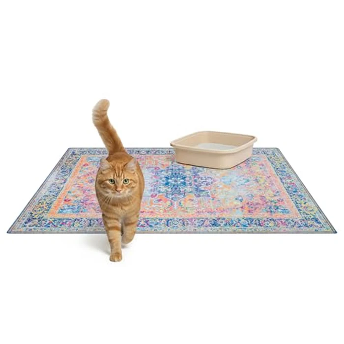 Lovewag Pets Cat Litter Mat 2 Pack - Large 36x48 Machine Washable Easy Clean Non-Slip Waterproof Trapping Mats for Cats - (Marmalade Sunshine) by Lovewag Pets - Used - Very Good condition