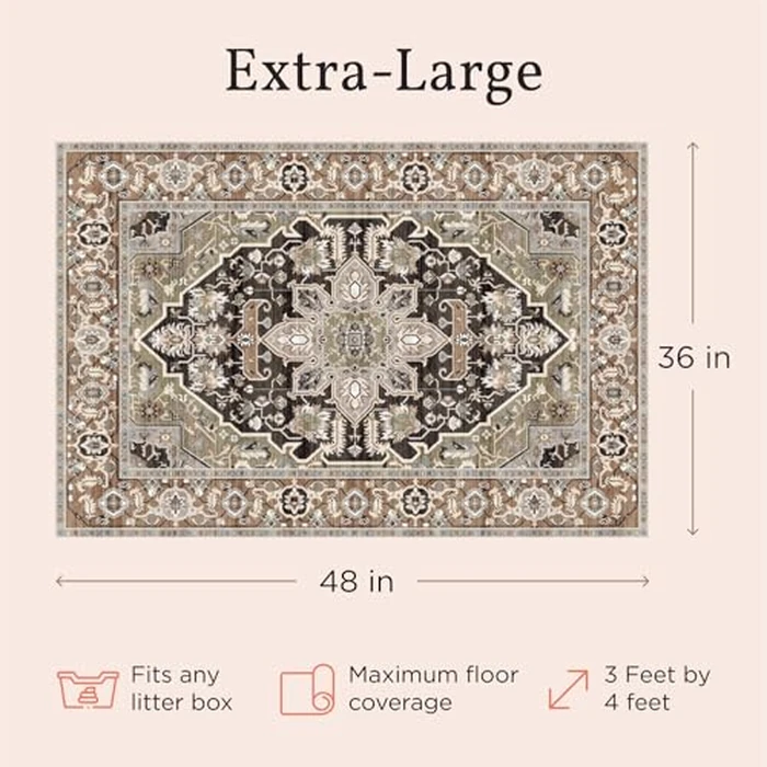 Lovewag Pets Cat Litter Mat 2 Pack - Large 36x48 Machine Washable Easy Clean Non-Slip Waterproof Trapping Mats for Cats - (Marmalade Sunshine) by Lovewag Pets - Image 8