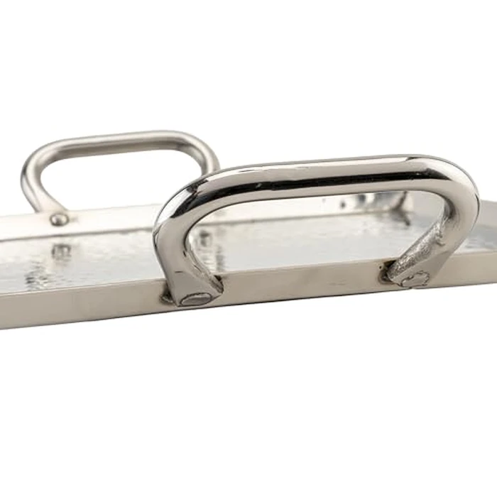 G.E.T. Heavy-Duty Metal Serving/Ottoman Tray with Handles, 16" x 12", Mirror Polished Steel by GET - Image 3