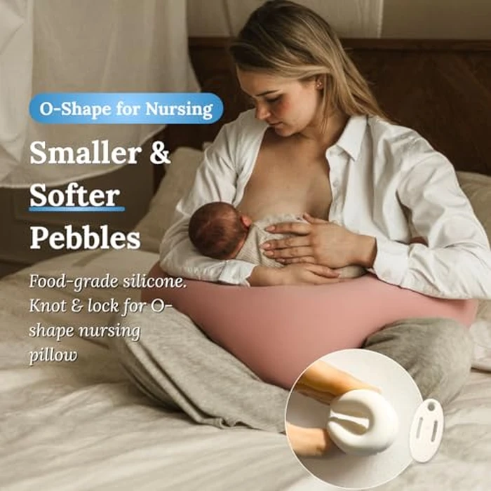 Cuddo Baby Pregnancy Pillow 5-in-1 |Adjustable Shape, Cooling Fabric| Beanbag Style Microbead, O-Shape for Nursing, 5-Point Full Body Support for Side Sleepers, Gift for Women, with Travel Bag - Blue by Cuddo Baby - Image 6