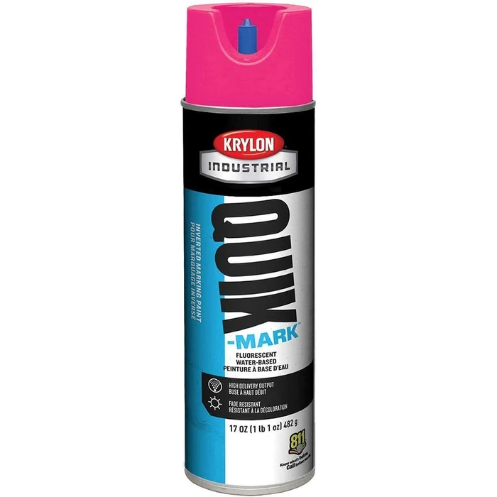 Krylon Industrial Quik-Mark Water-Based Inverted Marking Paint - Pink by Krylon Industrial - Refurbished - Premium condition
