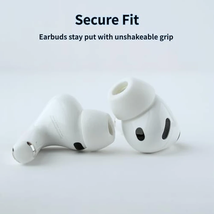 Comply TrueGrip | Premium Memory Foam Replacement Earbud Tips for Apple AirPods Pro Gen 3 | Long Lasting Comfort, Secure Fit, Superior Noise Isolation| White (Large) (3 Pairs) by Comply - Image 4