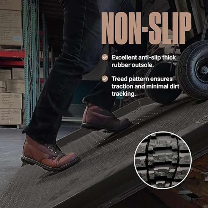 EVER BOOTS Tank Men's Soft Toe Oil Full Grain Leather Work Boots Construction Rubber Sole (10 D(M), Darkbrown) by EVER BOOTS - Image 4