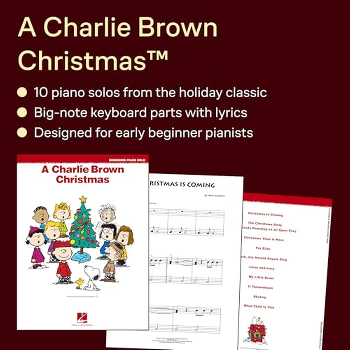 A Charlie Brown Christmas | Beginner Piano Sheet Music Book for Kids and Adults | Holiday Jazz Songbook with Iconic Peanuts Themes | Christmas Piano Solos for Early-Level Students by Hal Leonard - Used - Like New condition - CA$5.57