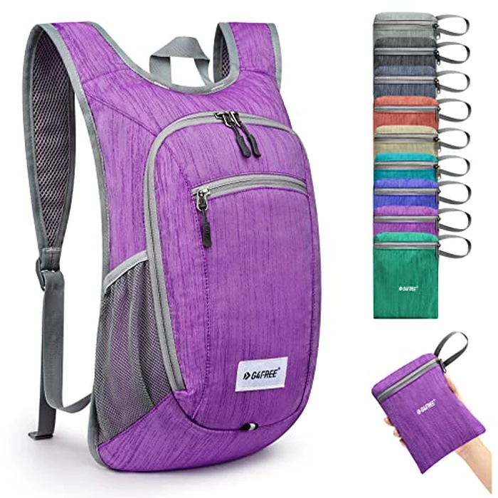 G4Free 10L/15L Hiking Backpack Lightweight Packable Hiking Daypack Small Travel Outdoor Foldable Shoulder Bag, Purple, 10L, Foldable, Casual, Modern by G4Free - Used - Acceptable condition