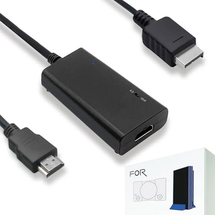 LEVELHIKE HDMI Cable for PlayStation 2 & PlayStation 1 Console (PS2 & PS1), PS1/PS2 to HDMI Adapter with True RGB Signal Output (100% Improved Video Quality), HD Converter with 4:3/16:9 Switch by LEVELHIKE - Used - Like New condition - US$27.89