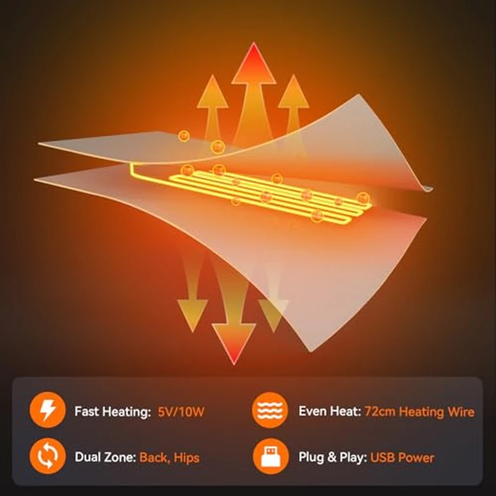 Huskfirm Heated Double Camping Chair, Heated Camping Chair with 3 Adjustable Temperatures and 4 Heating Zones,Portable Heated Chairs Outdoor Sports Support 650lbs（Battery Not Included） by Huskfirm - Image 4