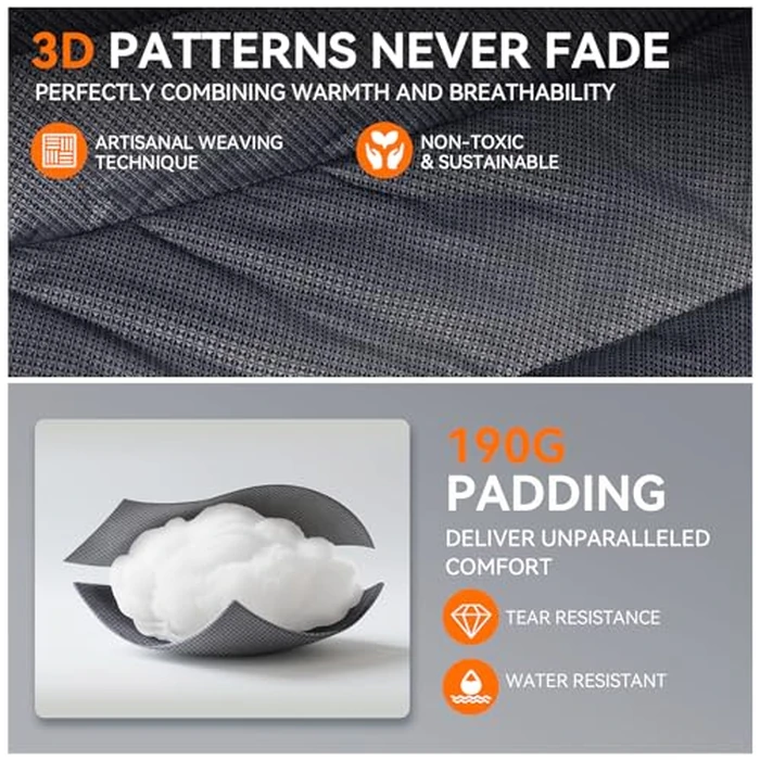 Huskfirm Heated Double Camping Chair, Heated Camping Chair with 3 Adjustable Temperatures and 4 Heating Zones,Portable Heated Chairs Outdoor Sports Support 650lbs（Battery Not Included） by Huskfirm - Image 6