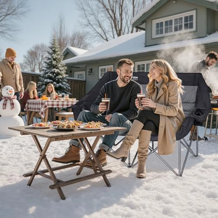 Huskfirm Heated Double Camping Chair, Heated Camping Chair with 3 Adjustable Temperatures and 4 Heating Zones,Portable Heated Chairs Outdoor Sports Support 650lbs（Battery Not Included） by Huskfirm - Image 7