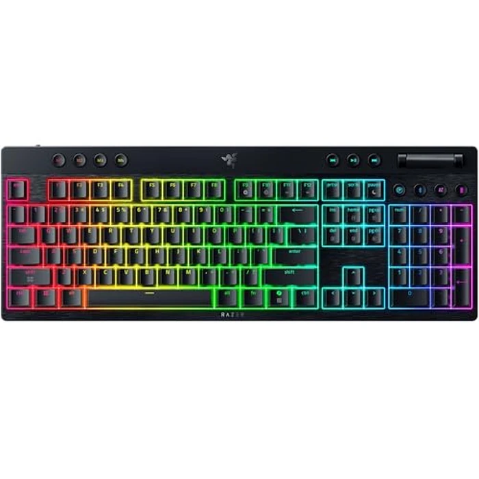 Razer BlackWidow V4 Low Profile HyperSpeed Wireless Gaming Keyboard: Yellow Mechanical Switches - 2.4GHz Wireless & Bluetooth - Multi-Function Roller - 11 Control Buttons - Long Battery Life by Razer - Image 1