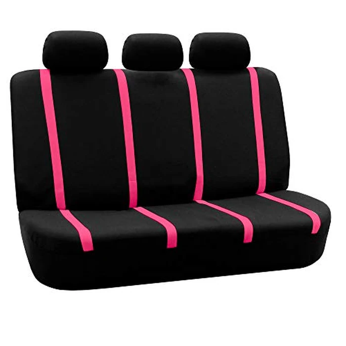 FH Group Car Seat Covers Full Set Cloth - Universal Fit Washable Automotive Seat Covers, Low Back Front Seat Covers, Solid Back Seat Cover for SUV, Sedan and Van Pink by FH Group - Image 4