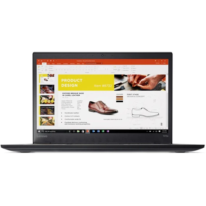 Lenovo ThinkPad T470s Laptop 14" - Black - Intel Core i7-7600U 2.8GHz - 20GB RAM - 256GB by Lenovo - Image 1