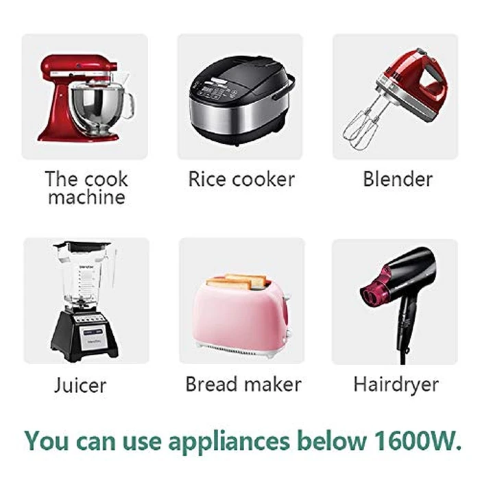 120V to 100V Voltage Converter 1600watts Step Down toroidal Voltage Converter for Japan appliances Used in US［CE, CQC Certified］ by UMI - Image 6