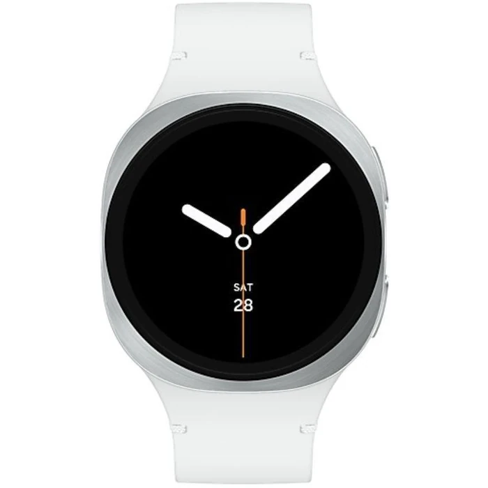 Galaxy Watch8 (Bluetooth + LTE) - 32GB - 44mm - Silver Aluminum Case with White Silicone Sport Band - Medium/Large Size by Samsung - Image 1
