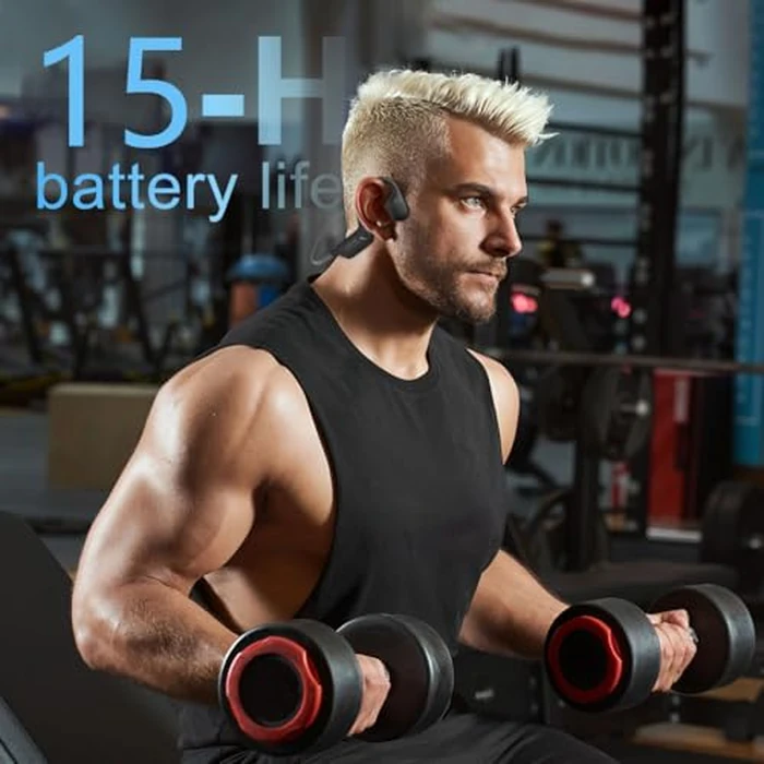MZYQCY Bone Conduction Headphones,Open Ear Wireless Bluetooth 5.4 Headphones with Mic，IPX6 Waterproof Sport Bluetooth Headset，15H Playback， for Running，Cycling，Walking,Outdoor (Black) by MZYQCY - Image 6