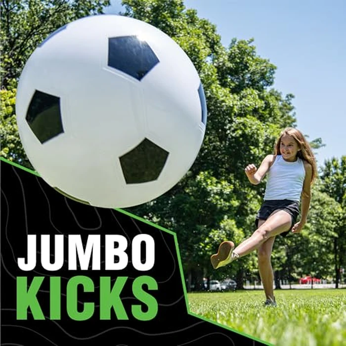 DO-U-Play Games Jumbo Soccer Ball, 30 Inch Diameter, Superior Rubber Durable Heavy-Duty Material - Indoor-Outdoor Large Inflatable Ball for the Backyard, Beach, Parties, and Park - Includes Hand Pump by DO U PLAY - Image 2