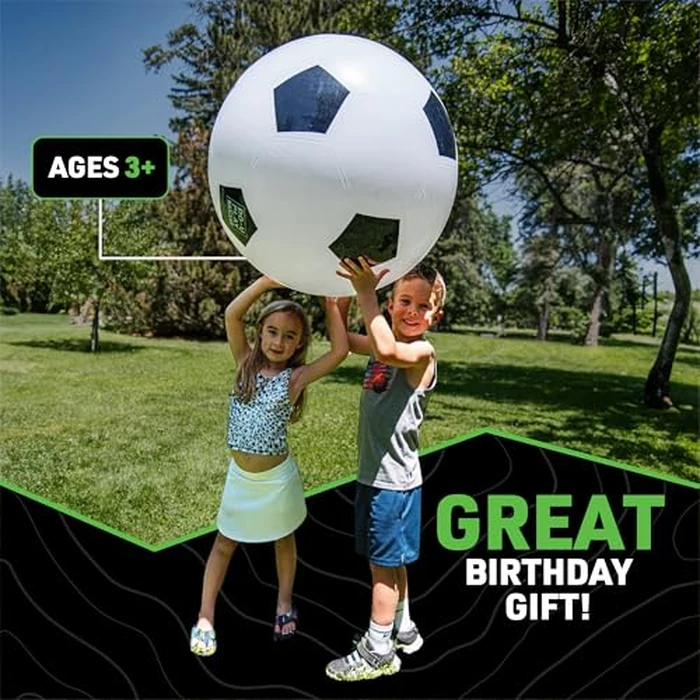 DO-U-Play Games Jumbo Soccer Ball, 30 Inch Diameter, Superior Rubber Durable Heavy-Duty Material - Indoor-Outdoor Large Inflatable Ball for the Backyard, Beach, Parties, and Park - Includes Hand Pump by DO U PLAY - Image 4