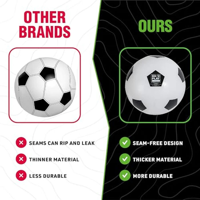 DO-U-Play Games Jumbo Soccer Ball, 30 Inch Diameter, Superior Rubber Durable Heavy-Duty Material - Indoor-Outdoor Large Inflatable Ball for the Backyard, Beach, Parties, and Park - Includes Hand Pump by DO U PLAY - Image 6