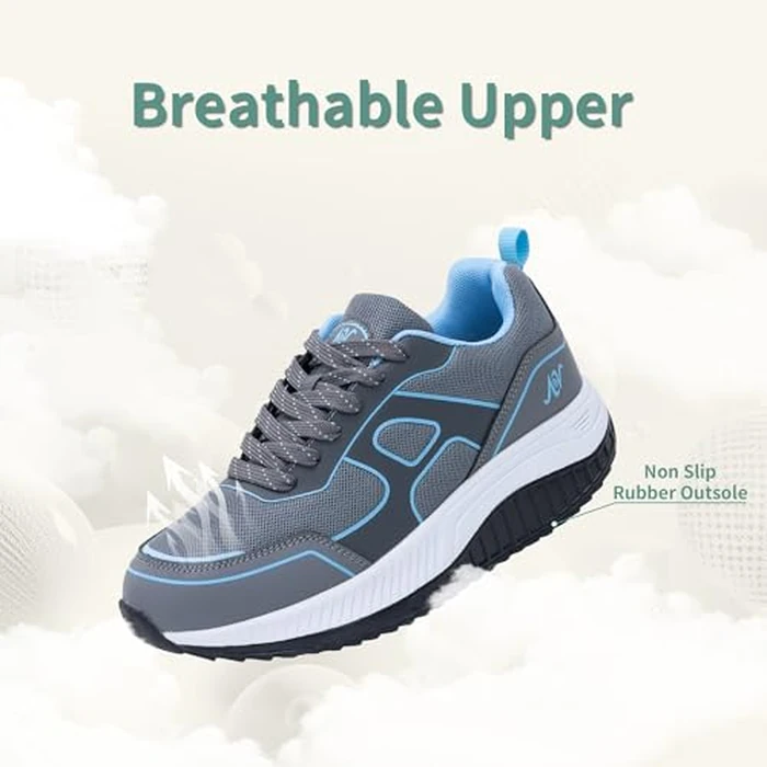 N BESUNEW Women's Wide Walking Shoes Orthotic Arch Support Plantar Fasciitis Sneakers | Wide Toe Box, Non-Slip, Breathable | Pain Relief for Flat Feet, Bunions & Standing All Day Greyblue Size 8 by N BESUNEW - Image 6