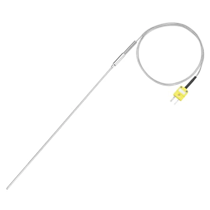 MECCANIXITY K Type Thermocouple with Plug, Meter Temperature Sensor Probe -50 to 1100 degreesC(-58 to 2012 degreesF) Stainless Steel, 2.5x450mm 3.3ft Wire by MECCANIXITY - Used - Like New condition - US$26.40